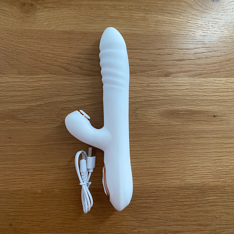 Dương vật cầm tay Ankni rung hút siêu mềm pin sạc giá rẻ