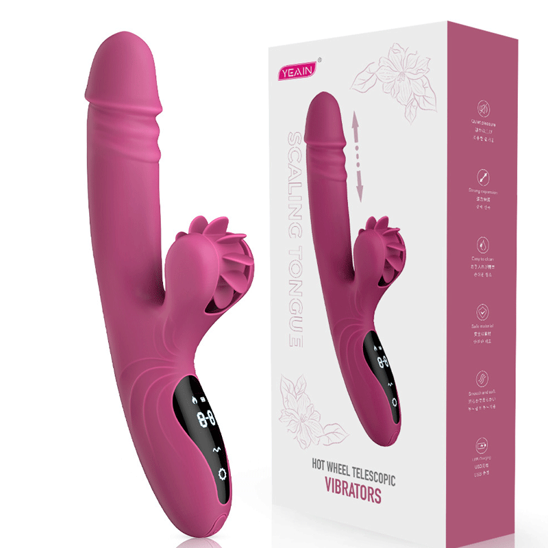 Dương vật giả đa năng Yeain Hot Wheel rung thụt xoay liếm tỏa nhiệt