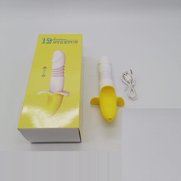 Dương vật ngụy trang trái chuối mini Stretch rung thụt 12 tốc độ