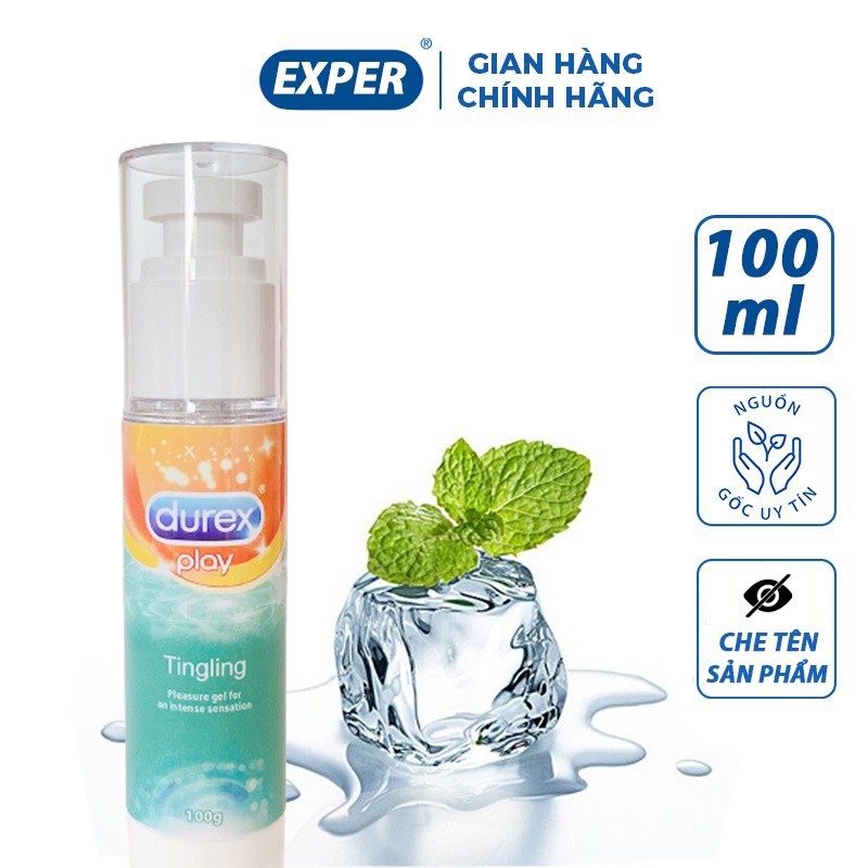 Gel bôi trơn gốc nước Durex Play Tingling mát lạnh hương bạc hà chai 100g