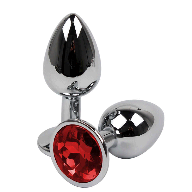 Phích cắm hậu môn inox có đính đá trơn bóng phát sáng