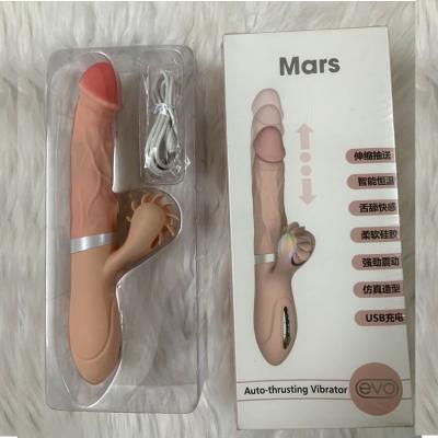Dương vật giả Evo mars rung thụt nhiệt kết hợp lưỡi liếm cao cấp