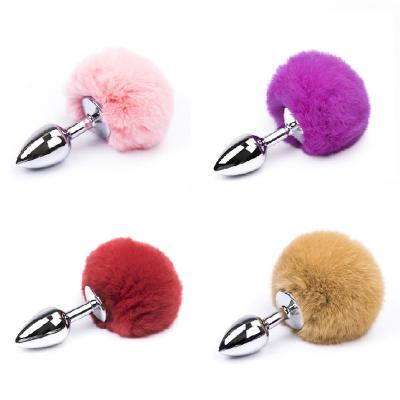 Phích cắm hậu môn inox gắn đuôi thỏ