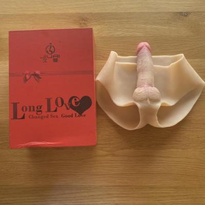 Quần silicon nguyên khối gắn dương vật giả đặc ruột cho les, nữ cao cấp