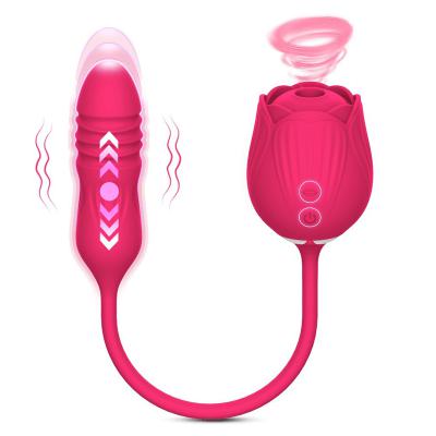 Trứng rung hoa hồng hai đầu rung thụt hút cực mạnh massage điểm G